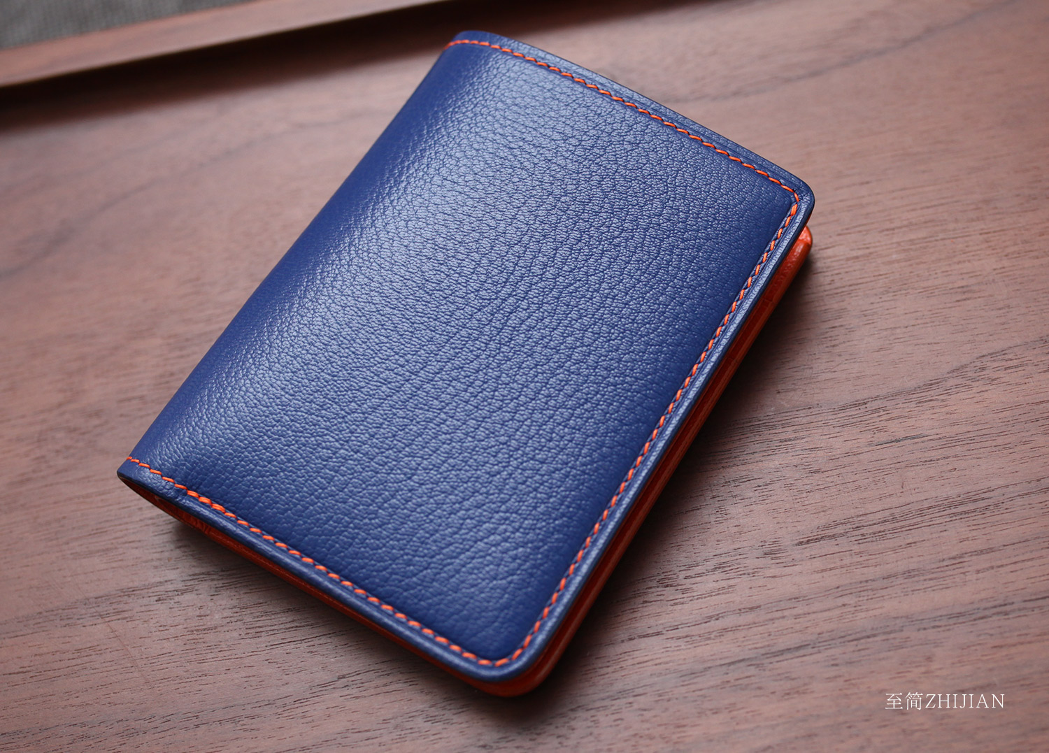 goatskin vertical wallet