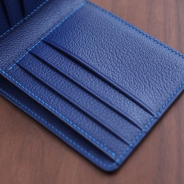 black blue - Shell Cordovan and Goatskin Wallet